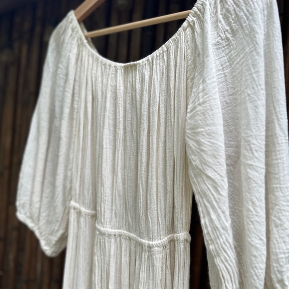 Beige Linen Long Dress - Picture 3 of 4